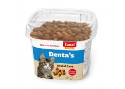 Gyvūnų prekės. Gyvūnėlių priežiūros priemonės. Naminių gyvūnų maistas. Skanėstas katėms Sanal Denta s Cup 75 g 